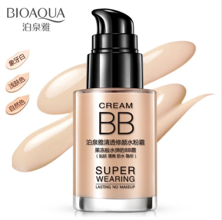 Poquanya Clear Permeable Powder Cream BB Cream Foundation liquid hydrating moisturizing isolation cream Concealer foundation cream details Picture