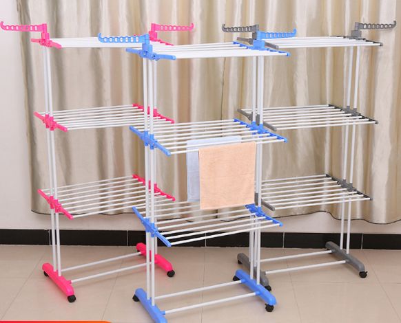 Multifunctional folding floor-to-ceiling drying hanger full figure
