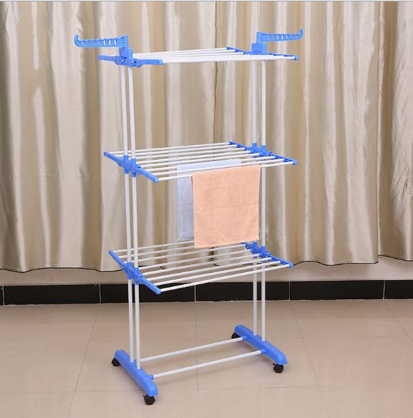 Multifunctional folding floor-to-ceiling drying hanger details Picture
