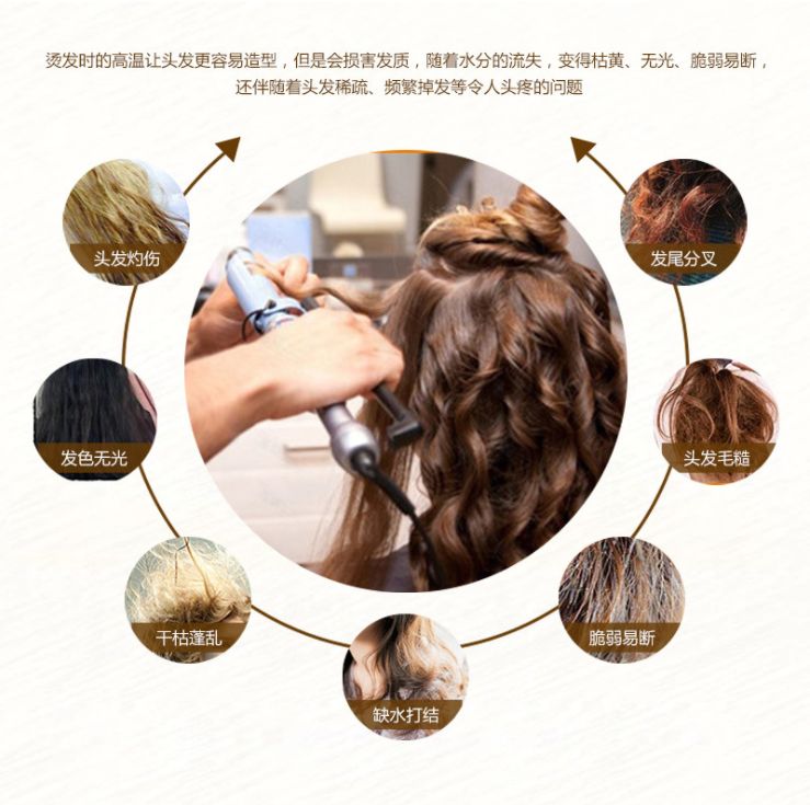Poquan Ya Taomi water black rice paste nourishing and smoothing hair film Baking cream Pouring film moisturizing oil control hair conditioner hair products Specification drawing
