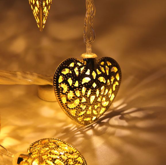 Golden hollowed-out ironwork Led light details Picture
