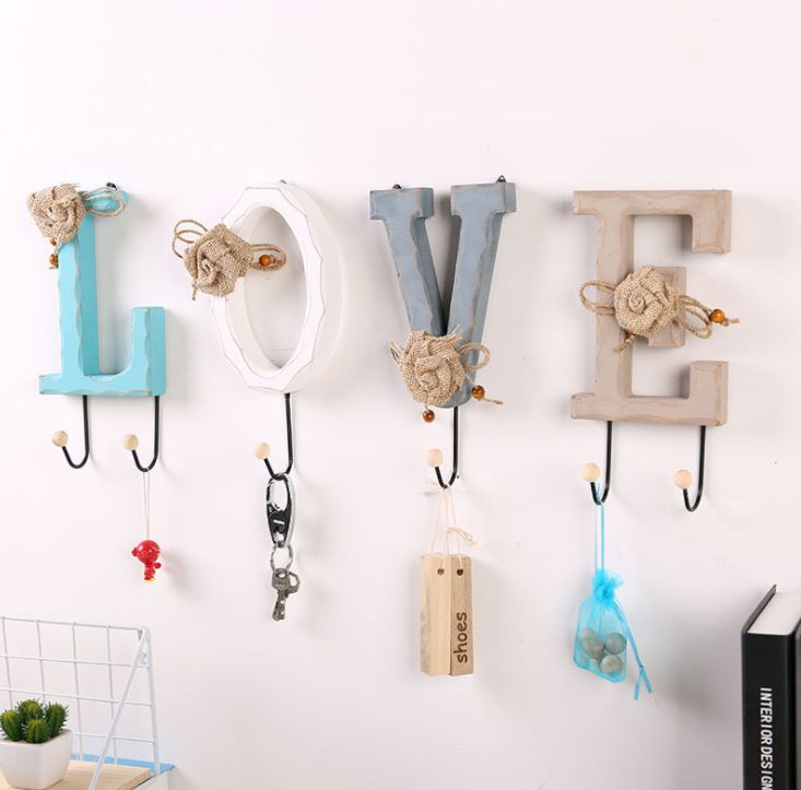 Simple home key hook behind door