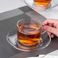 无色透明玻璃杯 耐热玻璃咖啡杯 创意简约咖啡杯套装带碟图