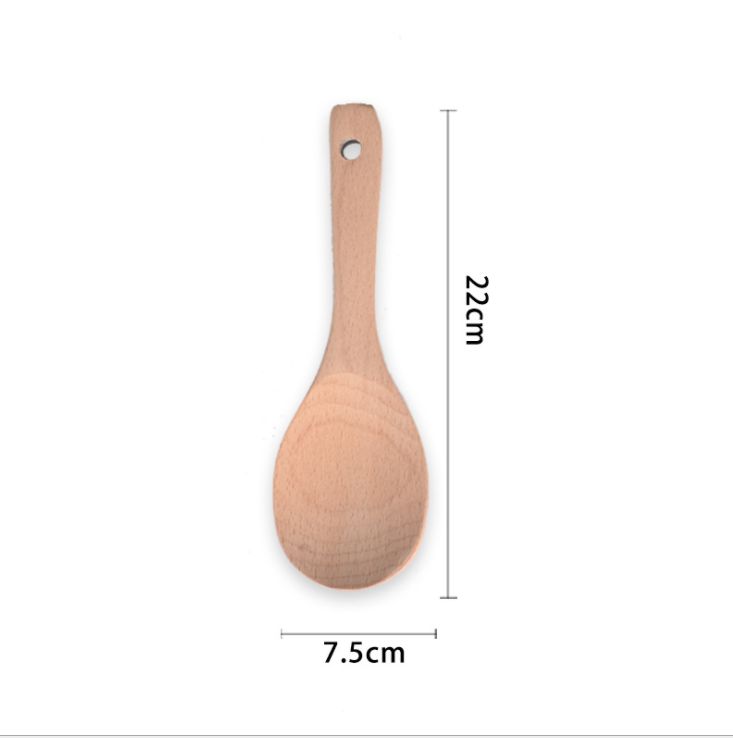A wooden rice spoon