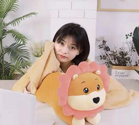 Lion throw pillow, quilt, dual-purpose cushion, sofa, office midday rest pillow, air-conditioned car waist pillow details Picture