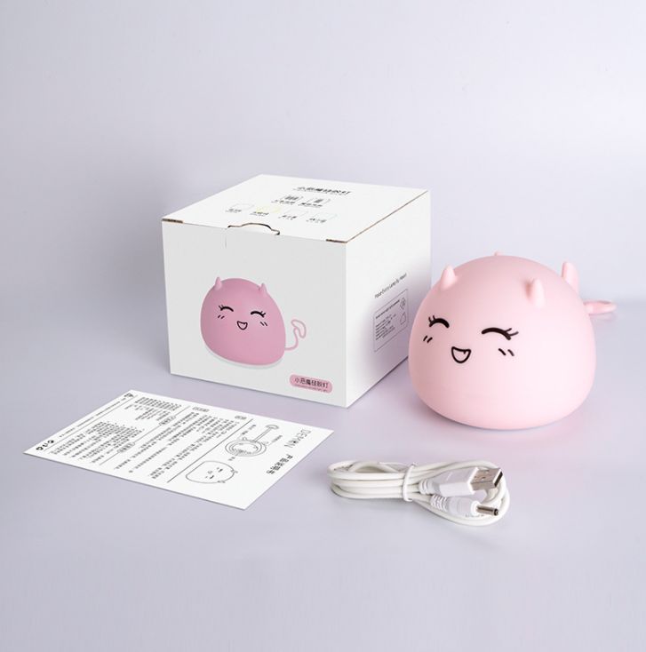 led night light creative Q-shaped little devil seven-color silicone lamp Application Scenario