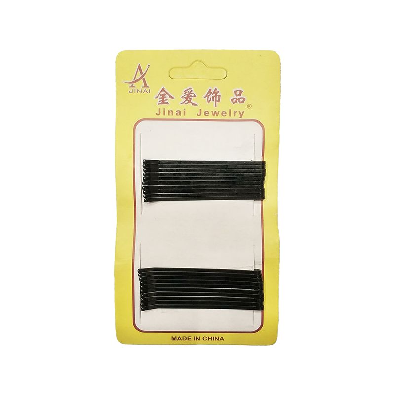 Yellow card large steel wire clip, black straight clip hair clip, Korean adult wave clip, small black clip headwear details Picture