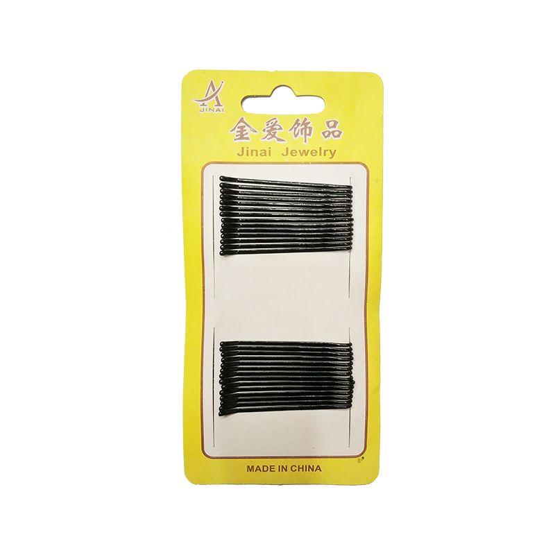 Yellow card, small wire clip, black straight clip, hair clip, Korean adult wave clip, small black clip headwear details Picture