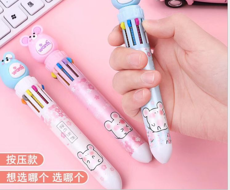 Silicone cute pet animal ten-color ballpoint pen Item Picture