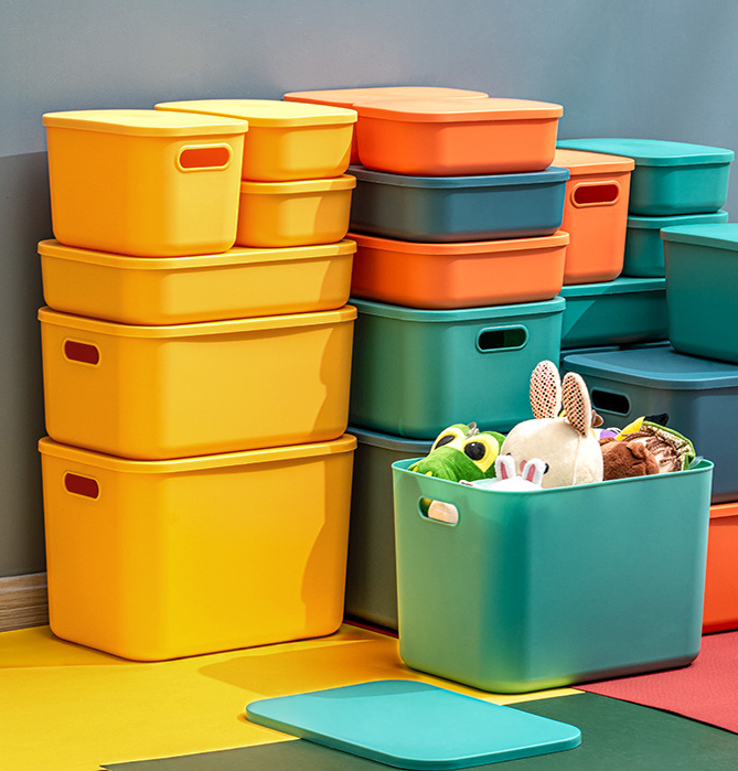 Sundry tabletop storage box snacks storage basket plastic cosmetics household sorting box Dormitory kitchen storage box 4 thumbnail