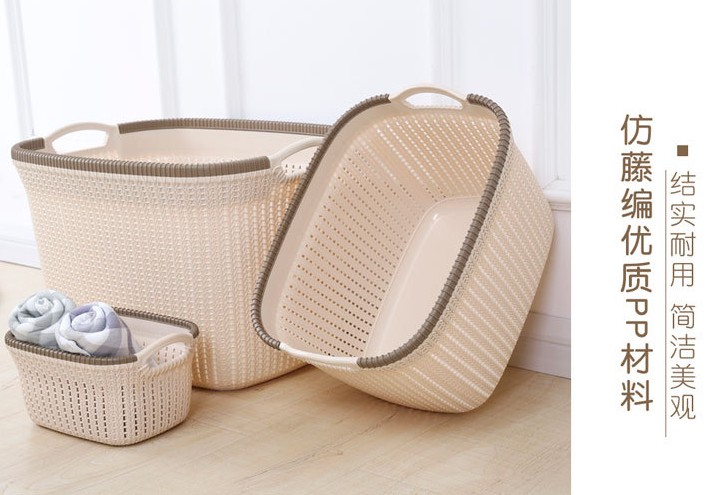 Small laundry basket portable portable grocery basket can be stacked with linen grain storage basket wholesale