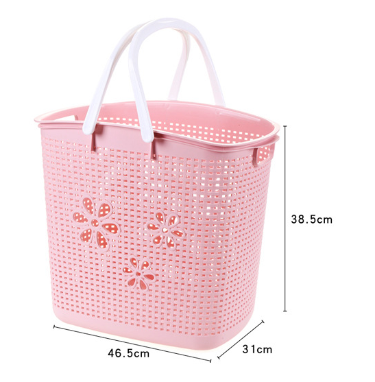 Large laundry basket portable portable grocery basket can be stacked with linen grain storage basket wholesale thumbnail