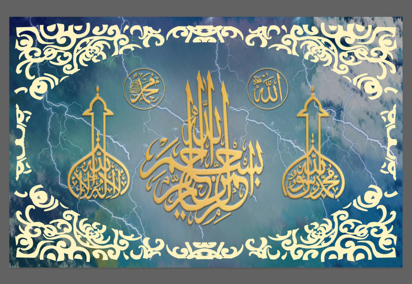 Muslim Photo Frame Hui Decorative Painting Living Room Sand Hair Crystal Porcelain Crystal Diamond Decorative Painting