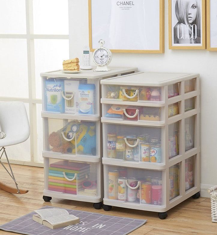 Composite plastic drawer storage cabinet