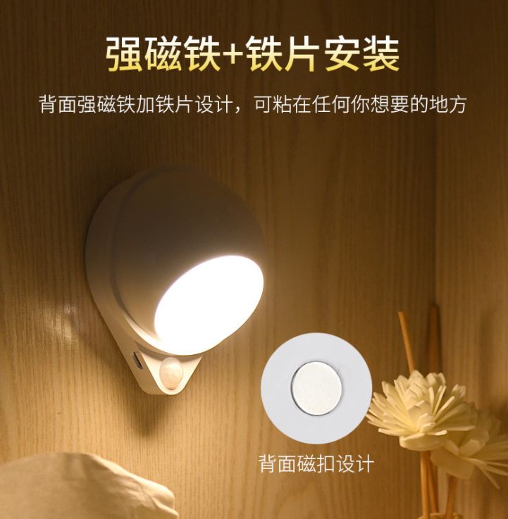 360-degree rotating human body infrared sensor night light details Picture