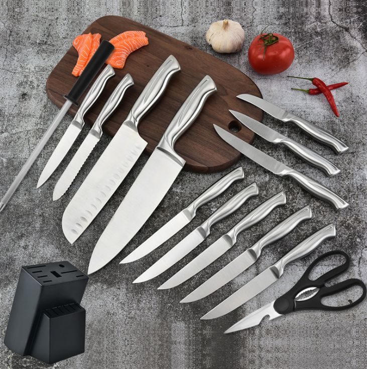Hollow handle stainless steel household kitchen 15-piece set details Picture