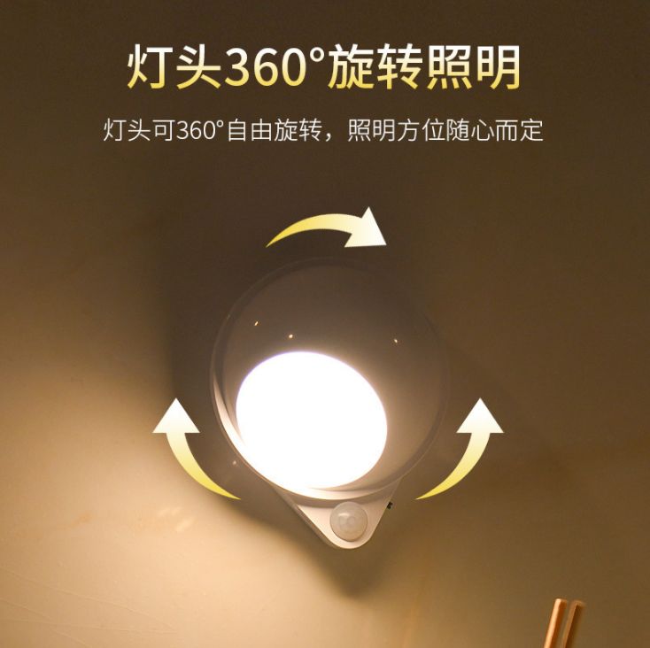 360-degree rotating human body infrared sensor night light Specification image