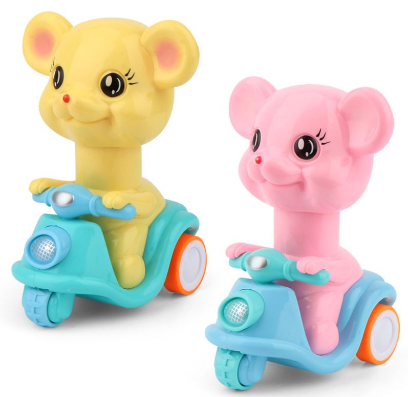 Internet-famous children's inertial engineering vehicle toys, cartoon little trains, jumping dolls, inertial vehicles, boys and girls, street stalls Specification image