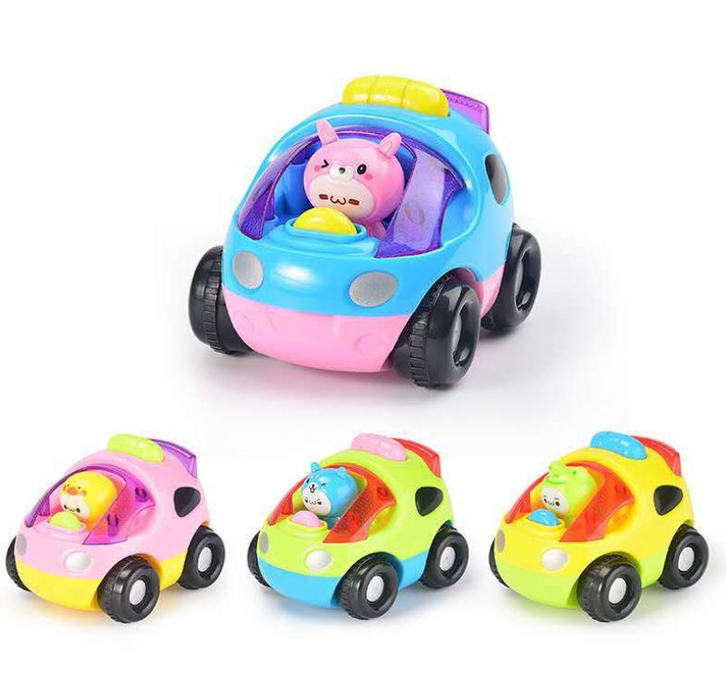 Internet-famous children's inertial engineering vehicle toys, cartoon little trains, jumping dolls, inertial vehicles, boys and girls, street stalls Item Picture
