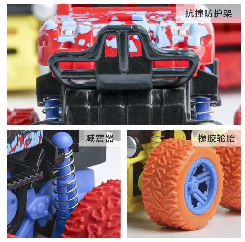 Inertia four-wheel drive off-road vehicle model, boys' and children's toy car wholesale, Bigfoot durable mechanism gift, gift-giving Application Scenario