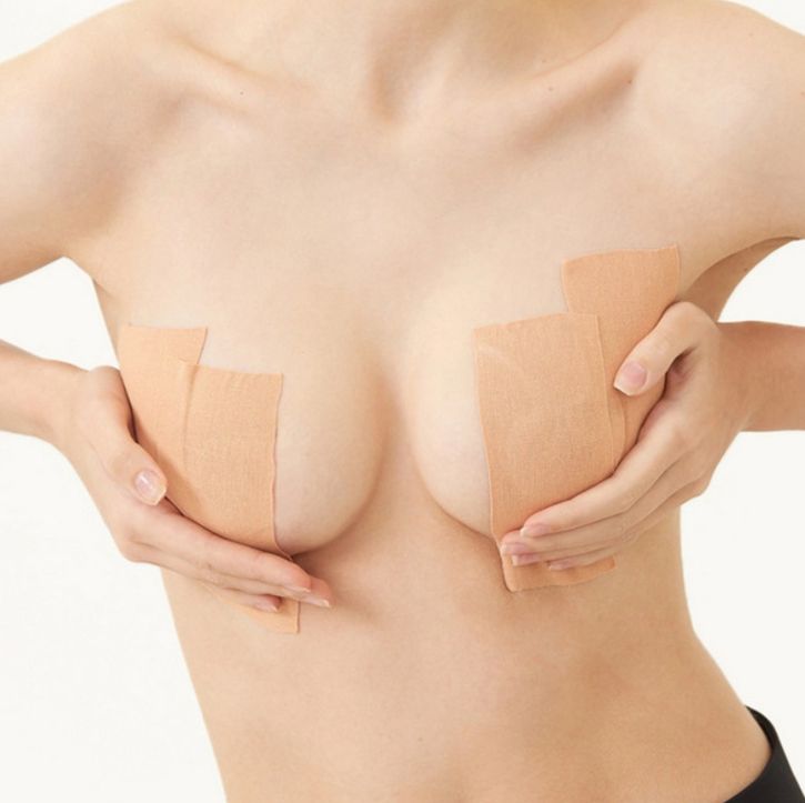 Elastic fabric rabbit ear lift and roll chest tape Specification image