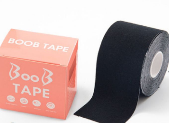 Elastic fabric rabbit ear lift and roll chest tape
