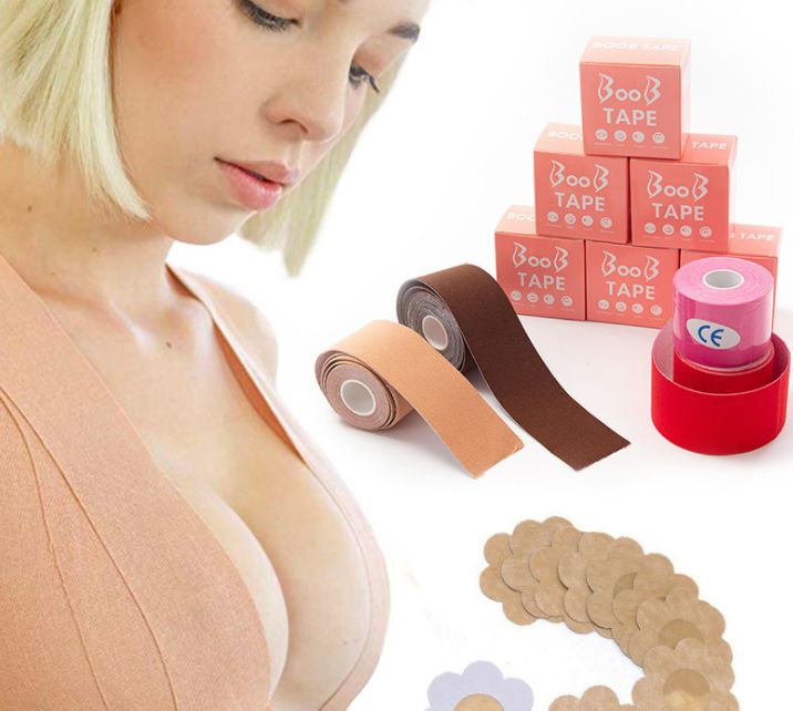 Elastic fabric rabbit ear lift and roll chest tape Application Scenario