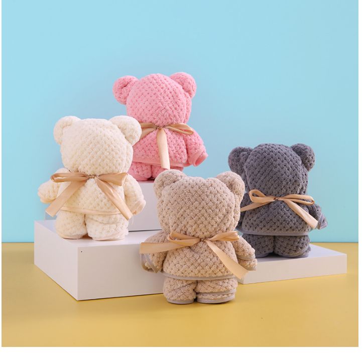 Influencer modelo oso acompañante mano regalo toalla absorbente suave toalla de boda pic 4