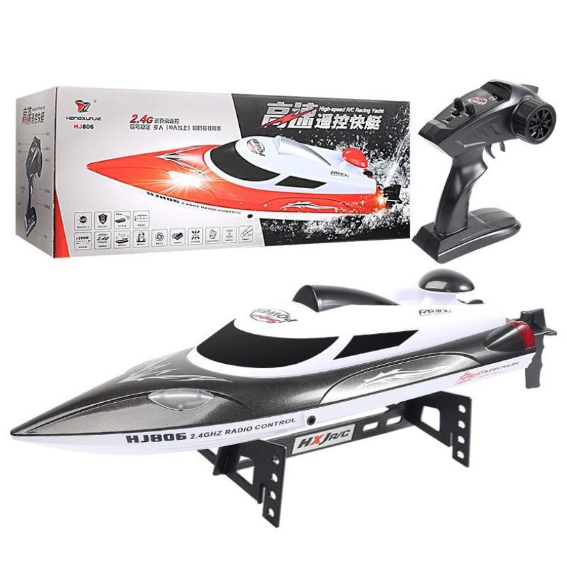 Cross-border Hongxunjie HJ806 remote control boat model, night navigation light self-flipping reset, water toy high-speed speedboat Item Picture