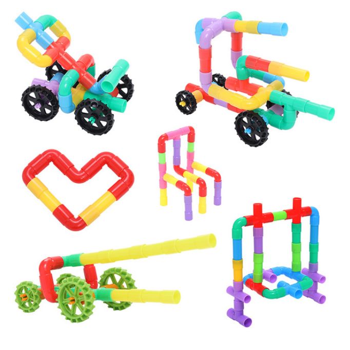 Factory wholesale water pipe assembly building blocks, DIY, 2-9 years old boys and girls, kindergarten desktop children's toys Item Picture
