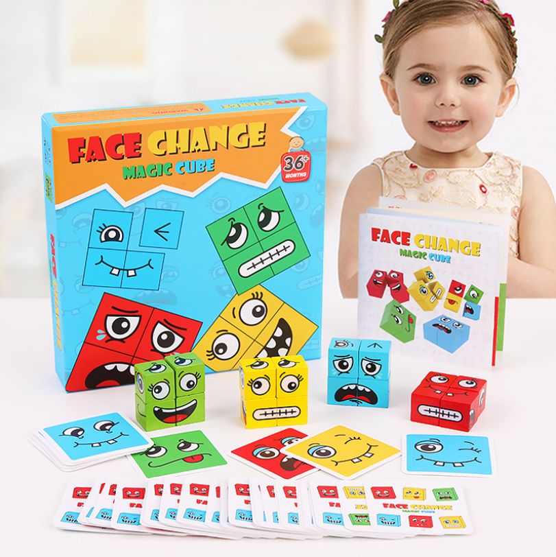 New, unique and fun children's board games, cross-border toys, face-changing Rubik's Cube building blocks, interactive puzzle games, challenge toys Specification image