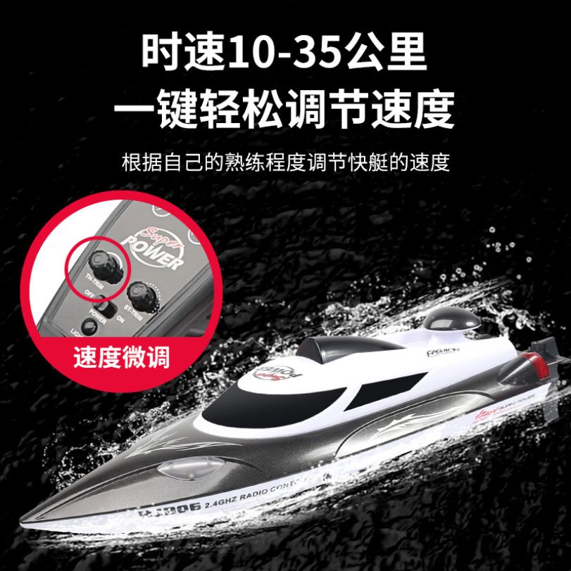 Cross-border Hongxunjie HJ806 remote control boat model, night navigation light self-flipping reset, water toy high-speed speedboat Specification image