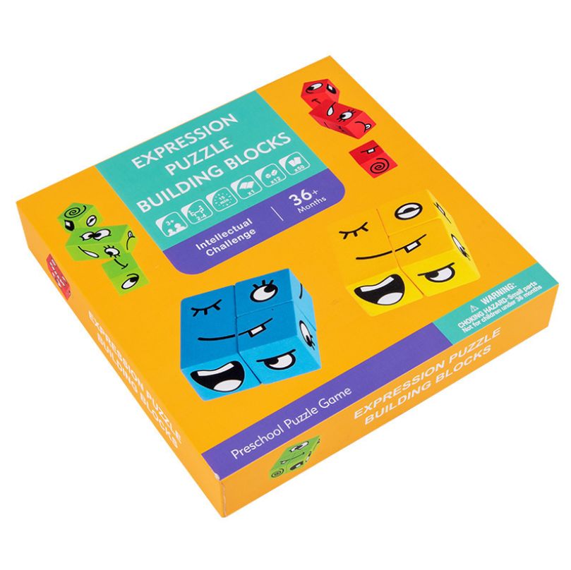 New, unique and fun children's board games, cross-border toys, face-changing Rubik's Cube building blocks, interactive puzzle games, challenge toys Item Picture