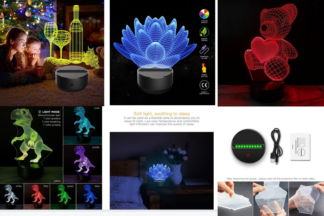 Creative electronic product led seven-color night light