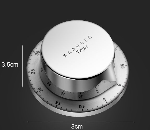 不锈钢计时器白底实物图