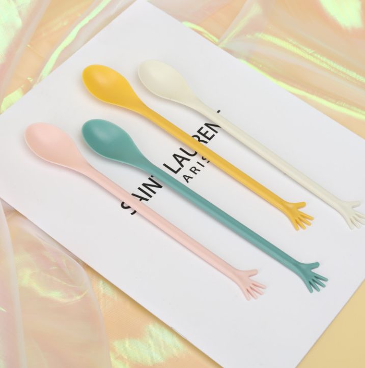 Hand-shaped coffee stirring spoon (set of four) Specification image