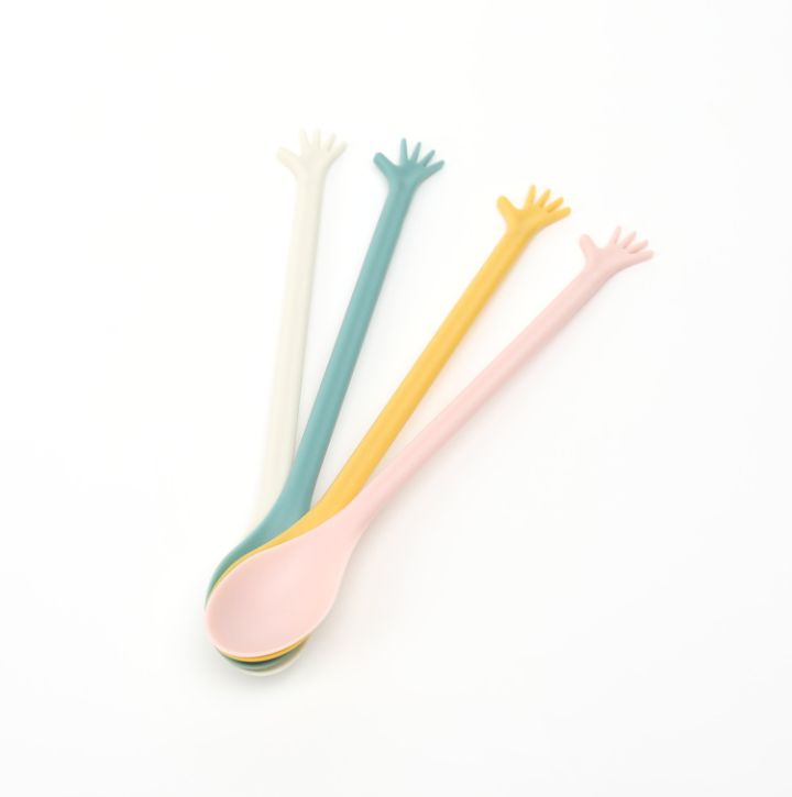 Hand-shaped coffee stirring spoon (set of four) Item Picture