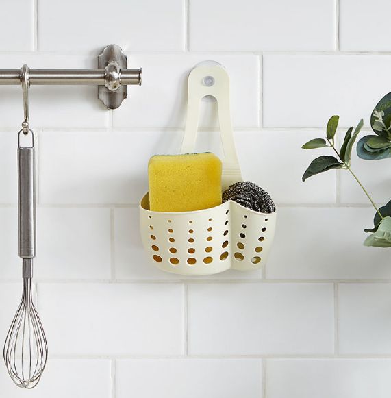 Sponge storage, steel wool ball storage, scouring pad storage, draining hanging bag Specification image