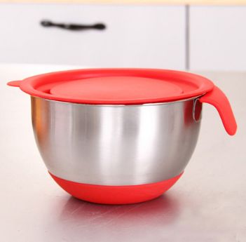 Stainless steel silicone bottom whisk pan without lid