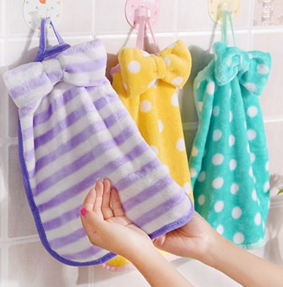 Bow-hung hand towel