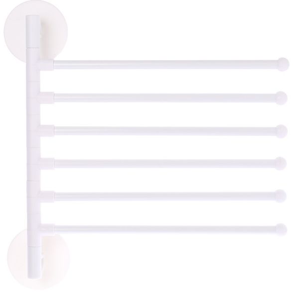 Black, simple, foldable, rotating and movable towel rack without holes Item Picture