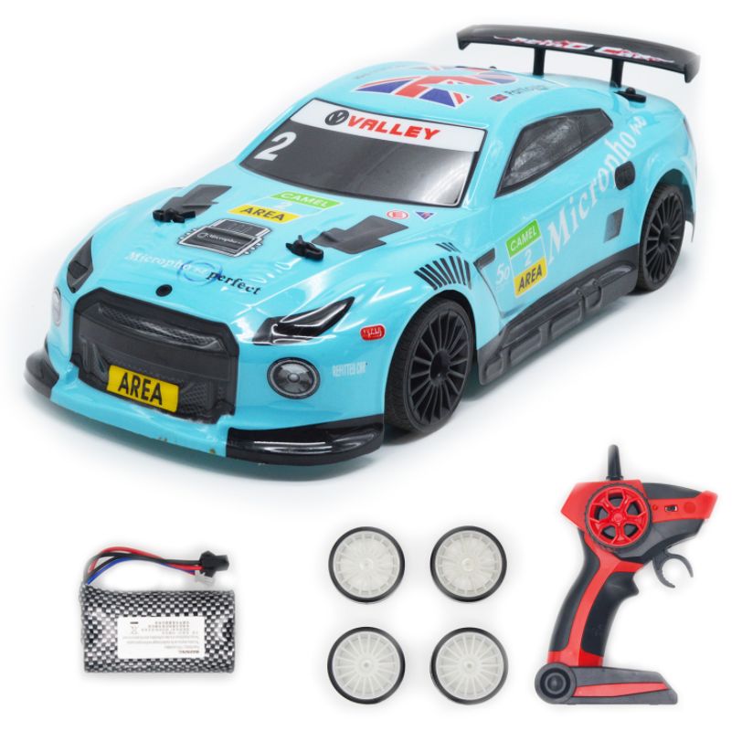 Cross-border exclusive 2.4G high-speed remote control car, 1:14 scale with LED light remote control drift car, electric four-wheel drive racing car, excellent alloy racing car, 18-way remote control car