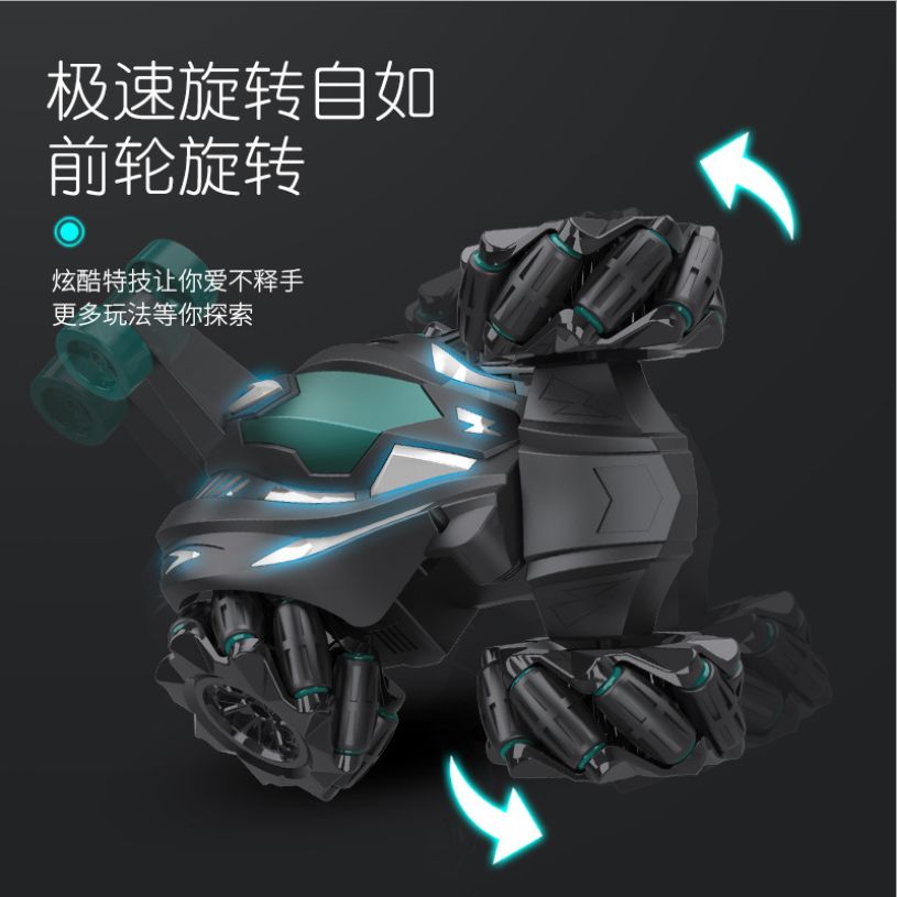 Direct sales boy 2.4G remote control stunt car, 360-degree rotating sound and light high-speed off-road vehicle, tipping remote control car toy Specification image