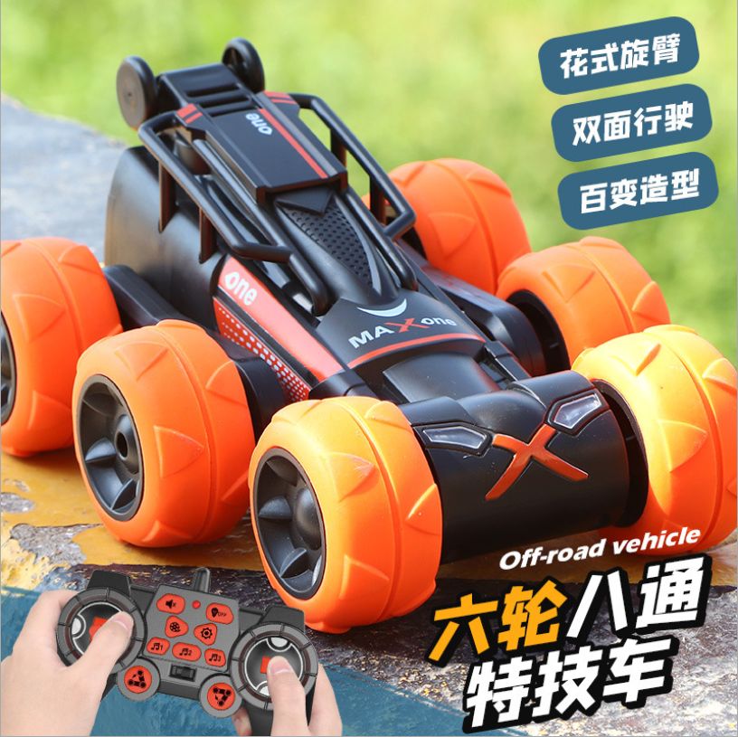 New product: 2.4g programmable transformable stunt car, rotating drift, climbing, six-wheel eight-way remote control car, children's toy details Picture