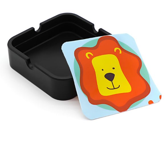 带烟垫硅胶烟灰缸产品图