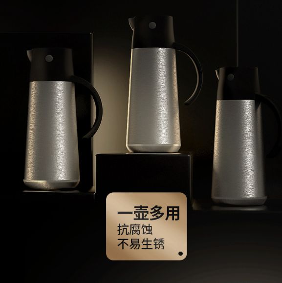自动开盖316不锈钢油壶产品图