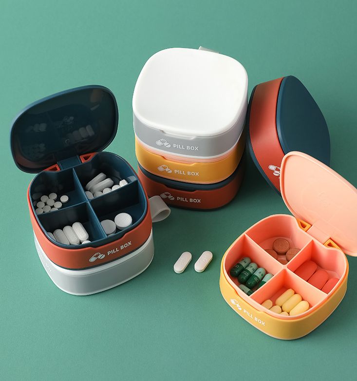 Portable small mini medicine box for portioning