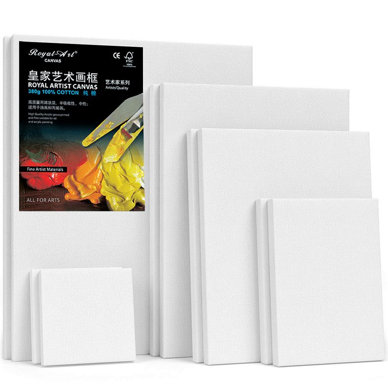 10X10厘米拉伸白色空白帆布280克纯棉画框学生艺术家