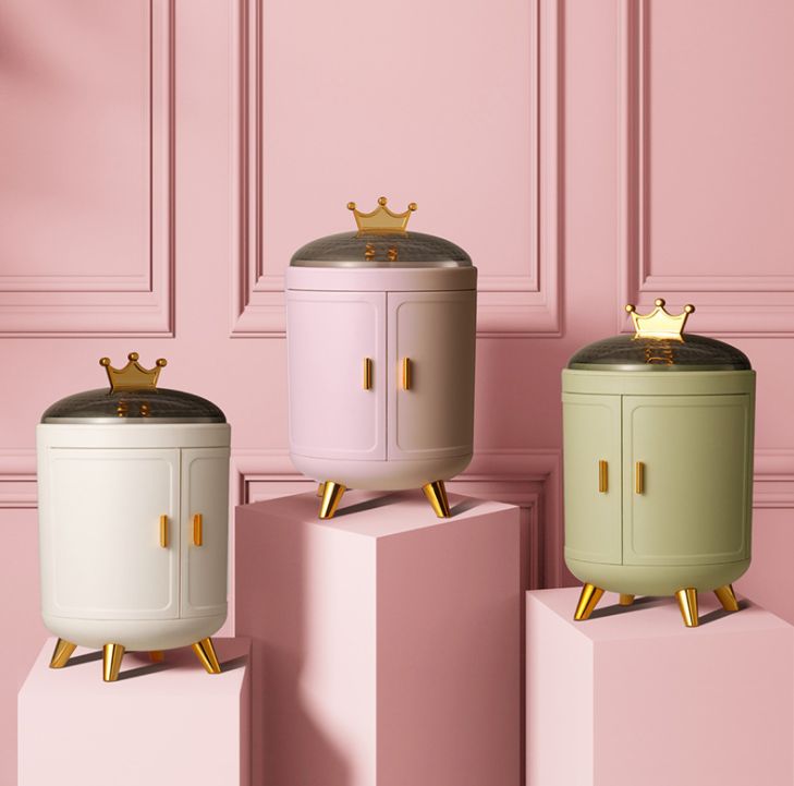 Crown earrings storage box Rotating hand accessories Stud earrings hairpin jewelry box Specification drawing
