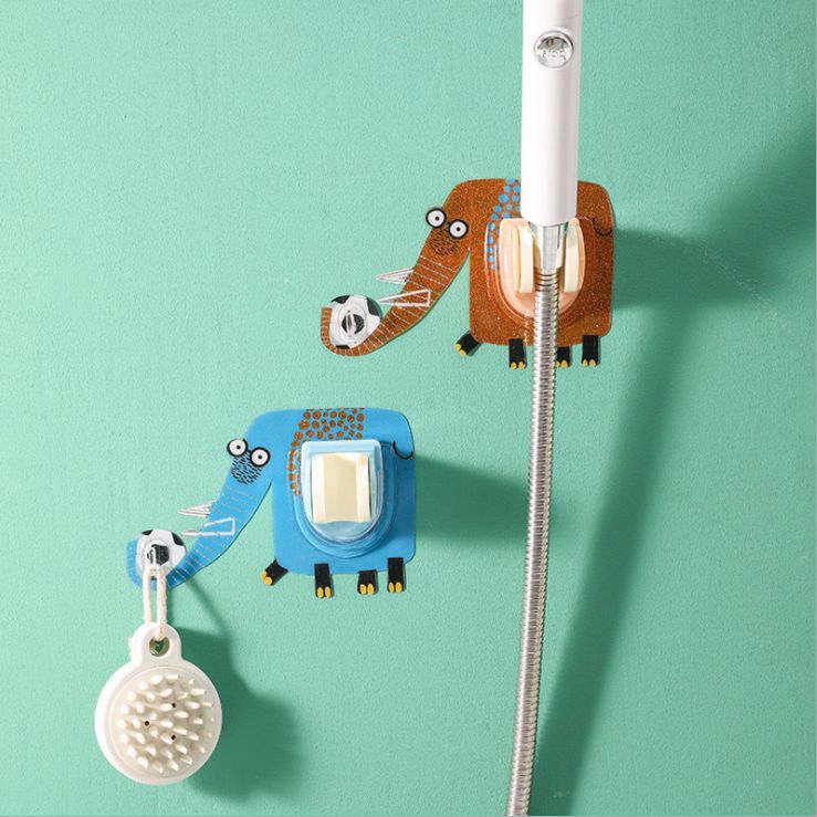 Elephant cartoon new shower holder free punching base bathroom without trace paste shower holder nozzle